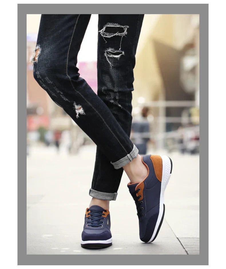 Men Shoes Spring Autumn Waterproof Walking Sneakers Leisure Male Leather Sports Shoes Non-Slip Footwear Tennis for Men