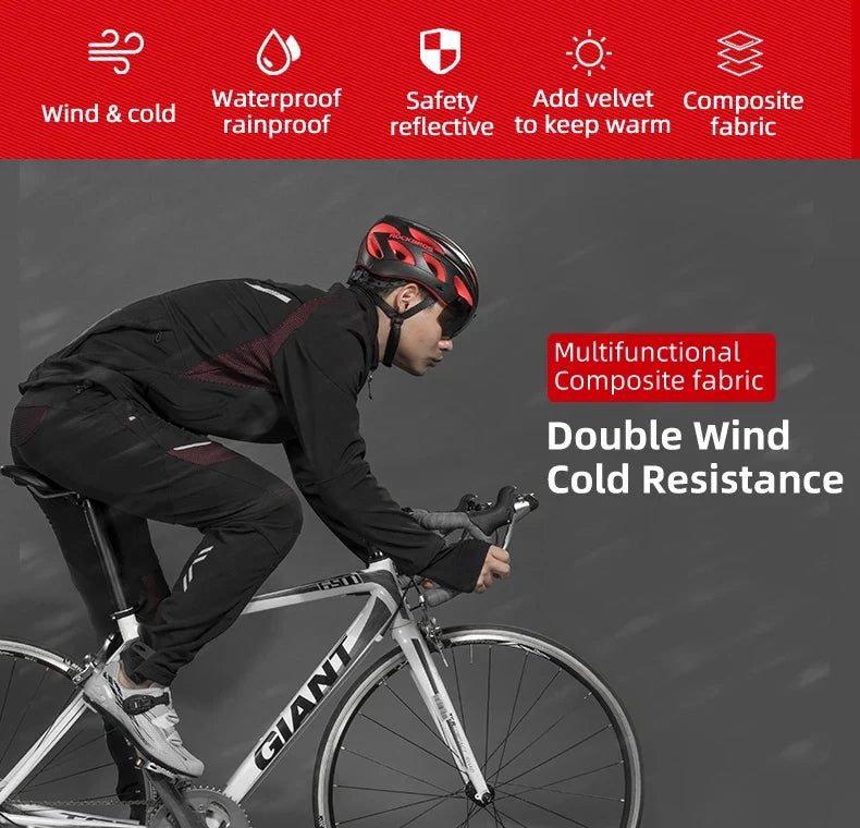 Winter Warmer Bicycle Jackets Windproof Thermal Fleece Bike Tops Coat Men Women MTB Road Sports Cycling Jerseys Jacket