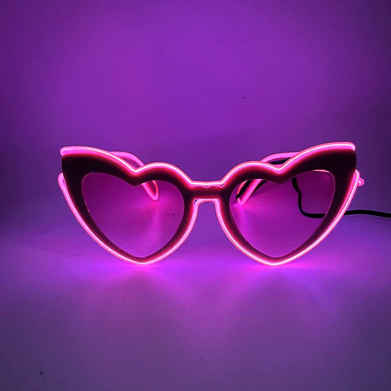 LED Just Married Glasses Wedding Bride To Be Surprise Gift Couple Glasses Souvenirs Glowing Heart Glasses Married Sunglasses