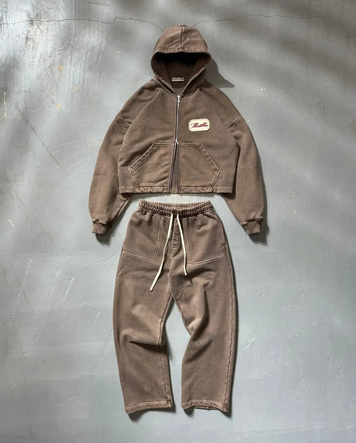 American street solid color casual wear cotton comfortable oversized sweatshirt men two-piece Harajuku jogging pants sportswear