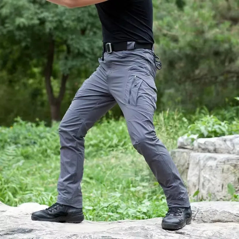 Men Tactical Pants Waterproof Cargo Pants Multi Pockets Spring Summer Thin Outdoor Camping Trekking Hiking Quick Dry Trousers