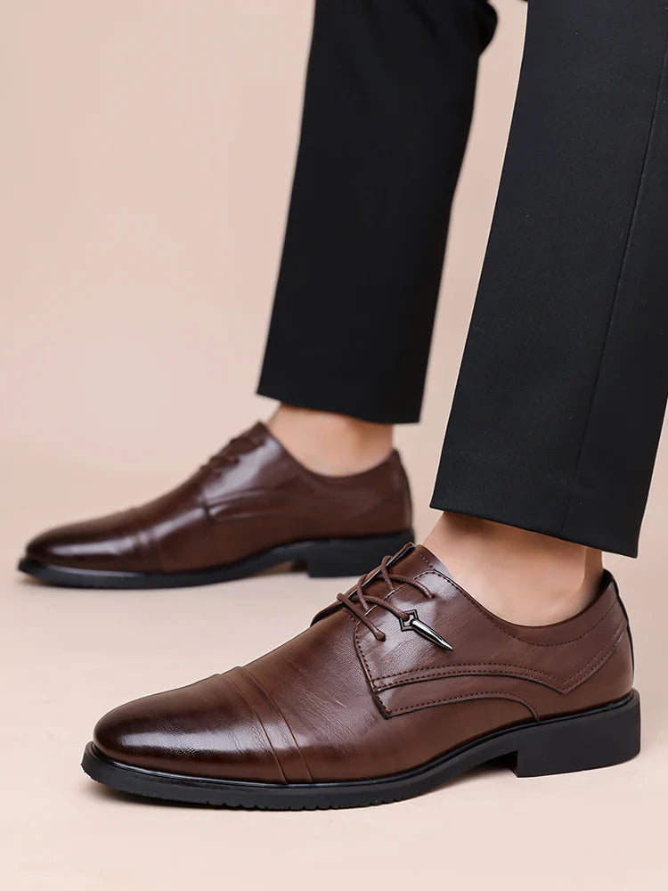 Fashion Business Dress Men Shoes Classic Leather Men's Formal Shoes Comfortable Slip On Dress Shoes Men Oxfords Size 47 48