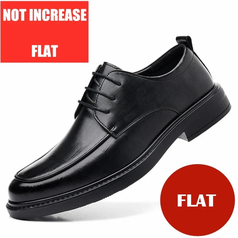 Big Size Elevator Shoes Men Leather Shoes Height Increasing Shoes For Man Increase Insole 6-8CM Invisible Heightening Lift Shoes