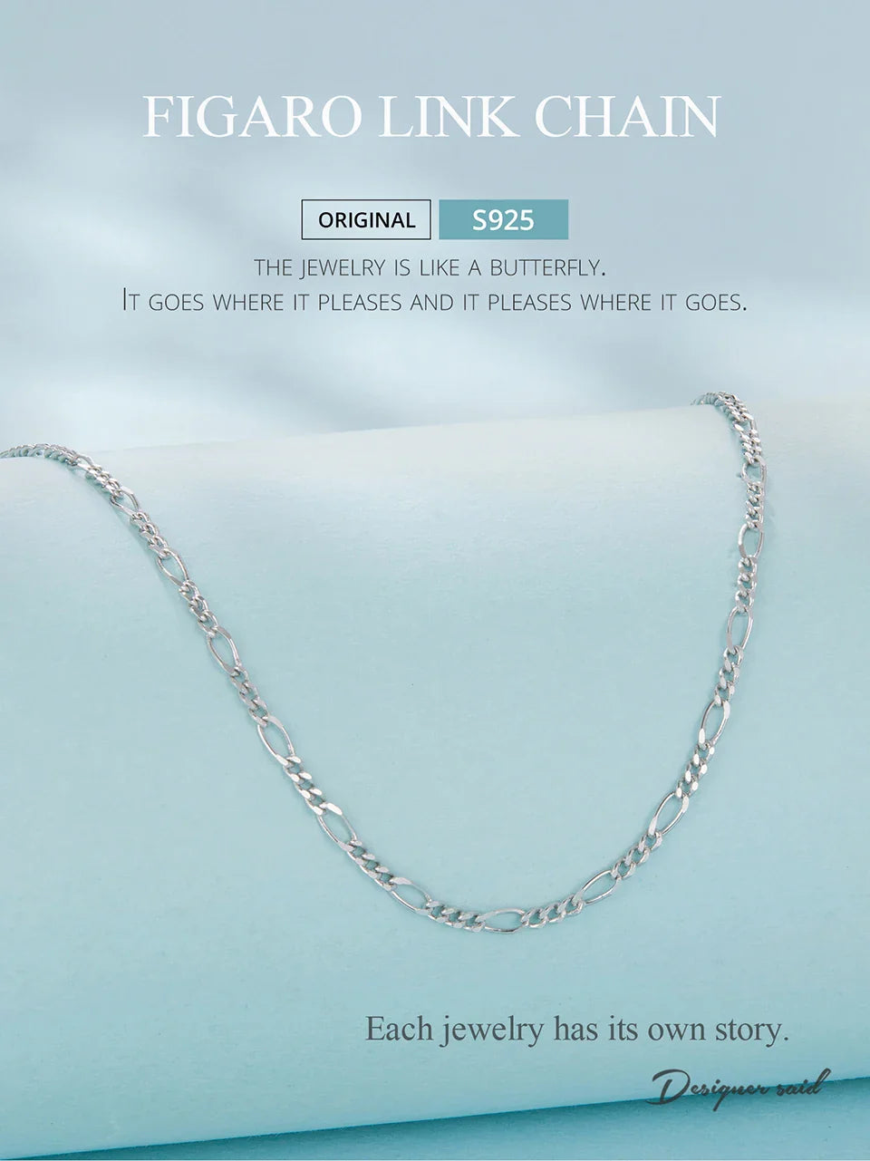 925 Sterling Silver Stackable Basic Wheat Chain Adjustable Figaro Chain with Hoop Clasp for Men Women DIY Pendant Beads