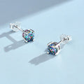 4-claw Real Moissanite Stud Earrings for Women 925 Sterling Silver Earring White Pink Red Green Color Diamond EarringCertified