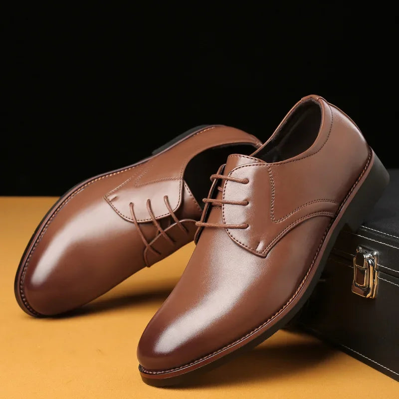 Men's Breathable Leather Shoes – Lightweight Casual Slip-On Walking Loafers