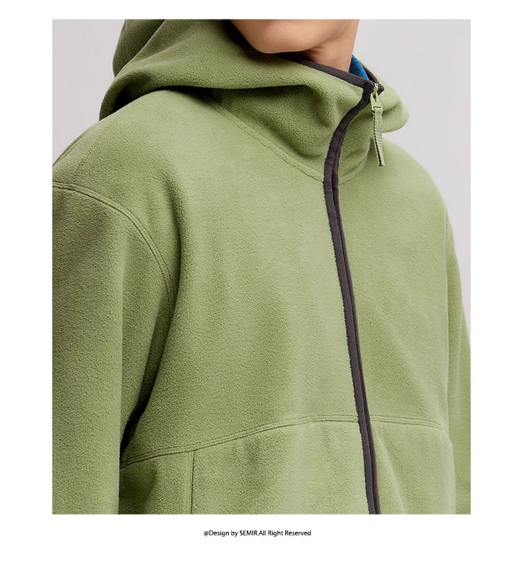 Jacket Men Antistatic Polar Fleece 2024 New Winter Furry Coat Loose Hooded Winter Wear Versatile Couple Style Jacket