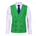 Men Vest Gray Double Breasted Casual Business Waistcoat Jacket Formal Slim For Groosmen Wedding Banquet Suit