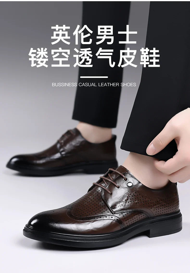 Handmade Men's Oxford Shoes designer Brogue Men Leather Shoes Luxury Fashion Wedding Shoe Business Office Men's Shoes Size 38-44