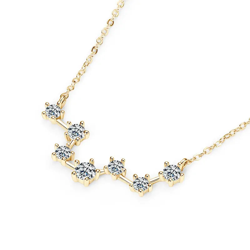 D Color VVS1 Certified Moissanite Big Dipper Pendant Necklaces S925 Sterling Silver Women's Jewelry Chains for Wedding