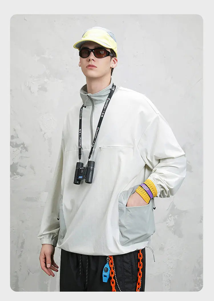 Autumn Utility Sweatshirt | Water-Repellent + Static Control + 4-Way Stretch (Unisex) Casual Loose Fit T-Shirt
