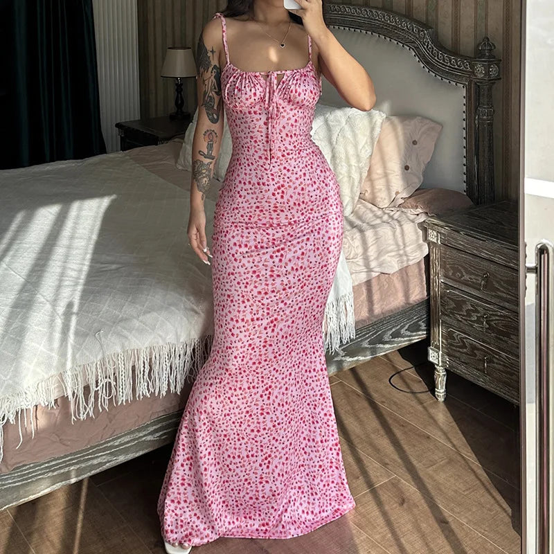 Women Elegant Floral Beach Vacation Bodycon Streetwear Long Dress 2026 Summer Clothes Wholesale Items For Business