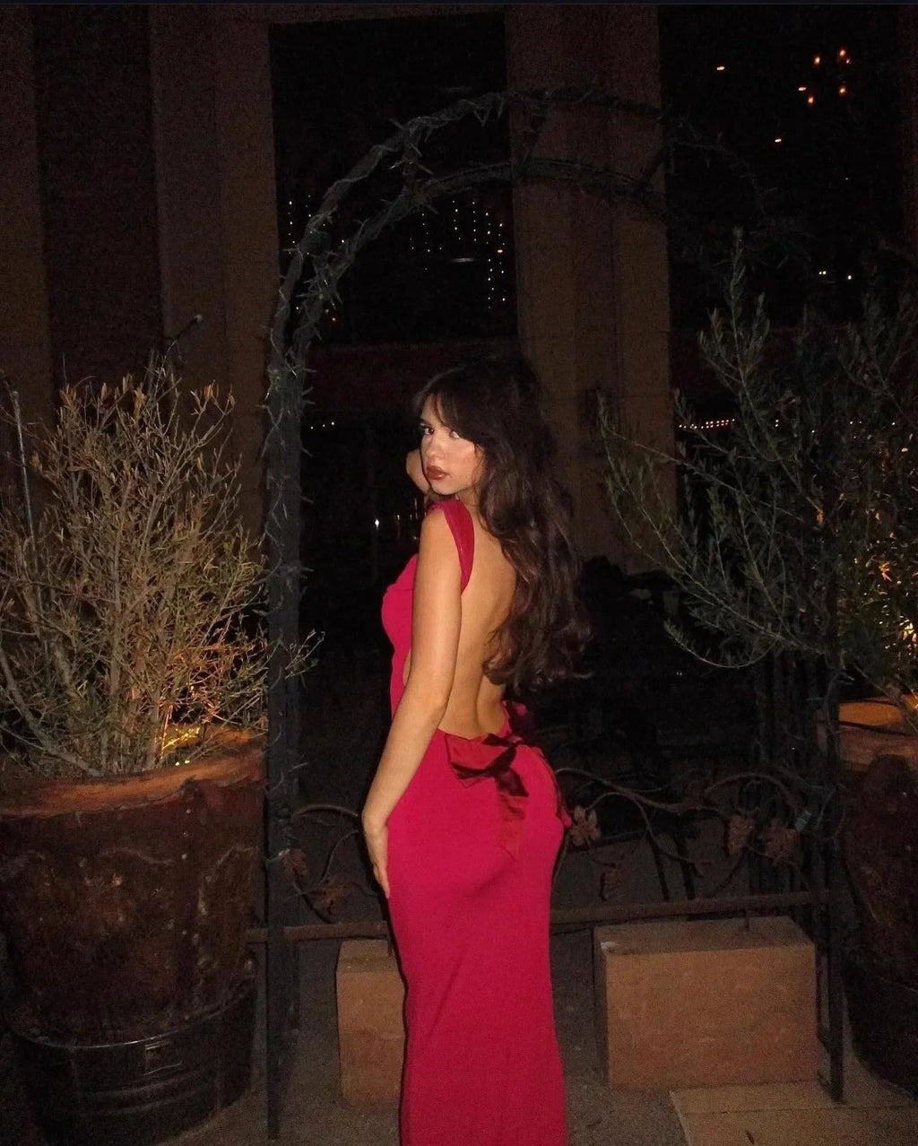 Oligai Maxi Elegant Party Dresses 2025 Red Sleeveless Long Dresses Holiday birthday Robe Sexy Clothes for Women with Bow