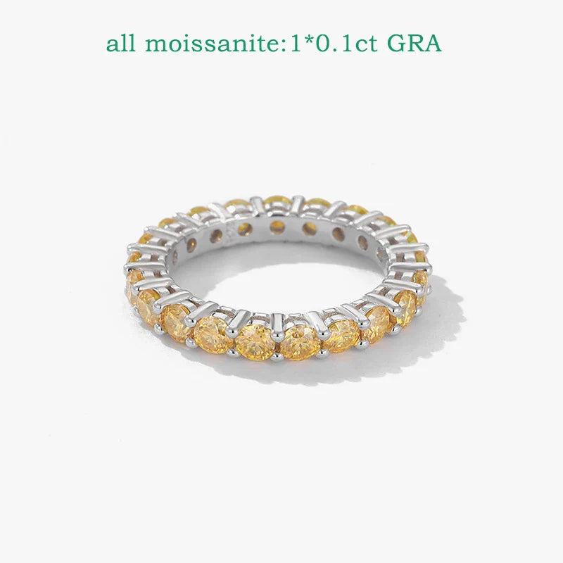 3mm Certified Moissanite Rings for Women Full Diamond Sparkling Bride Jewelry Wholesale 100% 925 Sterling Silver 9 Color