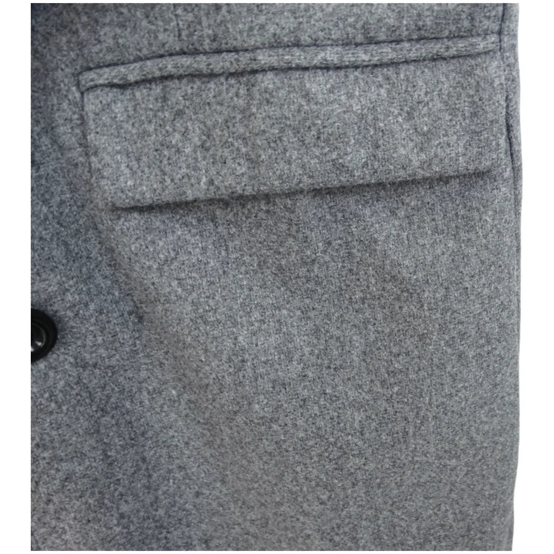 Autumn Winter Men's Casual Wool Coat British Style Men's Long Sleeve Wool Jacket Lined