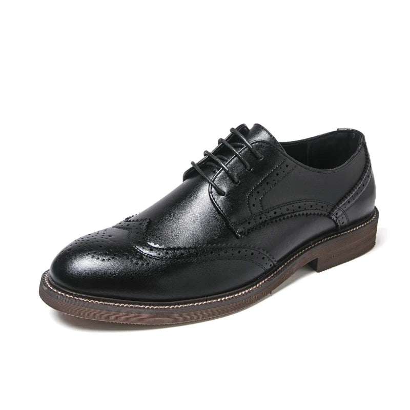 Handmade Mens Wingtip Oxford Shoes Grey Leather Brogue Men's Dress Shoes Classic Business Formal Shoe for Men Chaussure Hommes