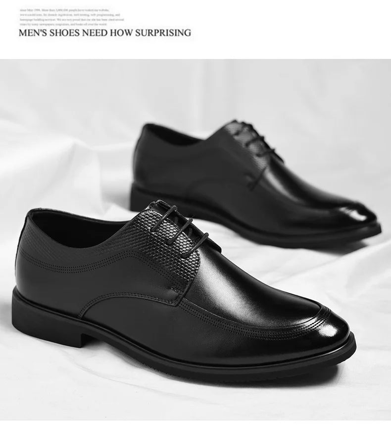 Spring Summer Hallow Dress Shoes for Men Solid Color Fashion Business Casual Shoes Male British Lace Designer Leather Shoe Man