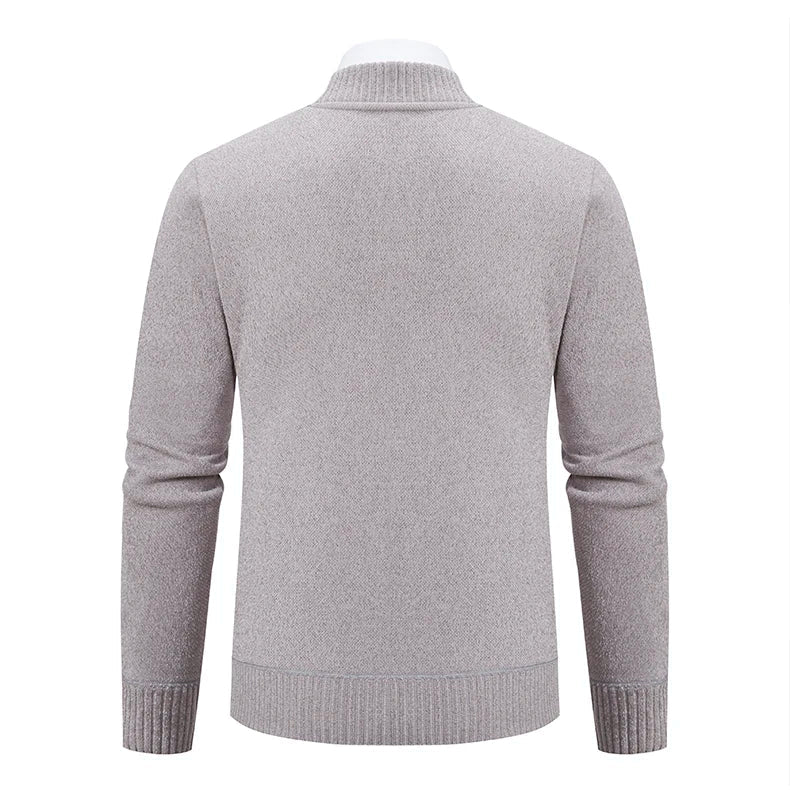 2023 Knitwear Spring and Autumn Men's Stand-up Collar Thick Warm Cardigan Sweater Winter Loose Casual Coat