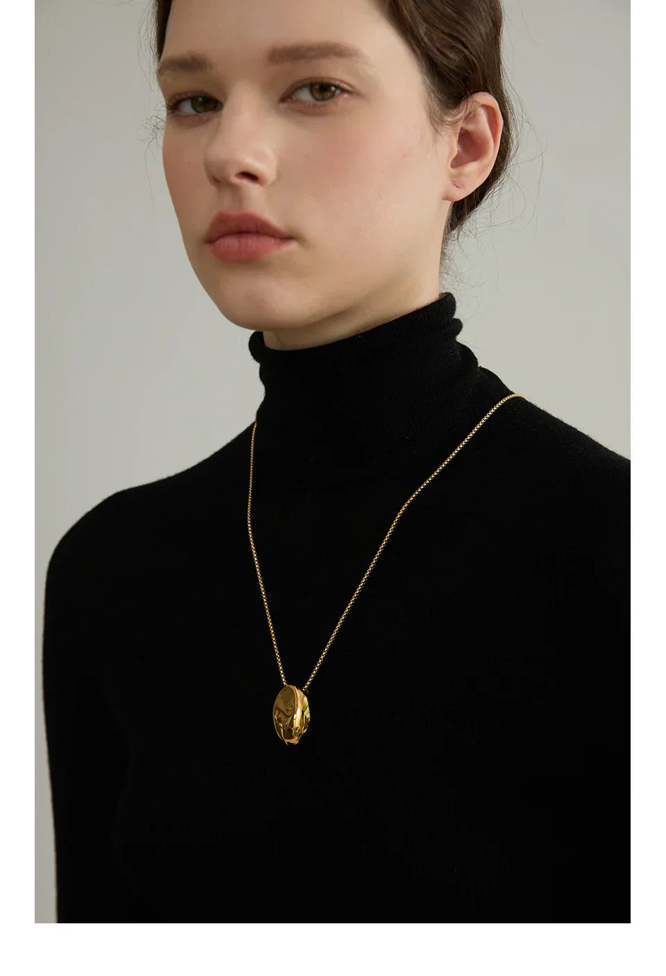 Yhpup 70cm Minimalist Long Unisex Sweater Chain Jewelry 316l Stainless Steel Oval Pendant Necklace for Men Women Waterproof