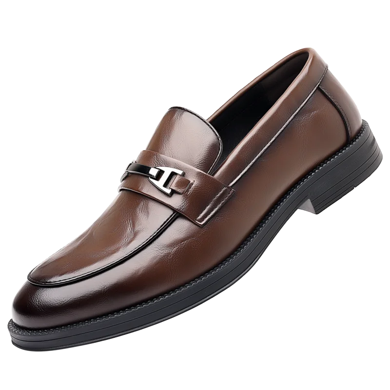 fashionMen's Slip-On Business Loafers High Quality Leather Shoes Gentleman Outdoor Shoes Office Shoes Leisure Ripe-Young