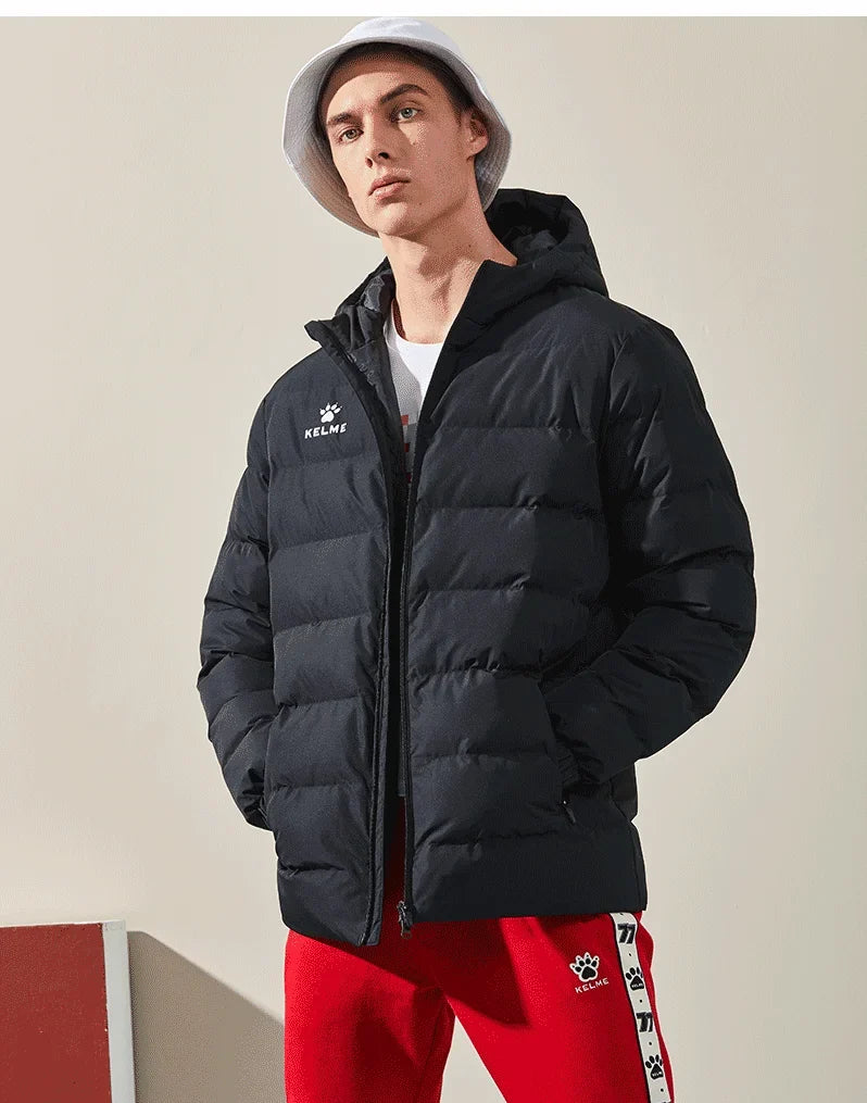 Winter Men's Cotton Jacket Hooded Short Warm Coat Training Sports Team Uniform Women Padded Outwear 8261MF1013