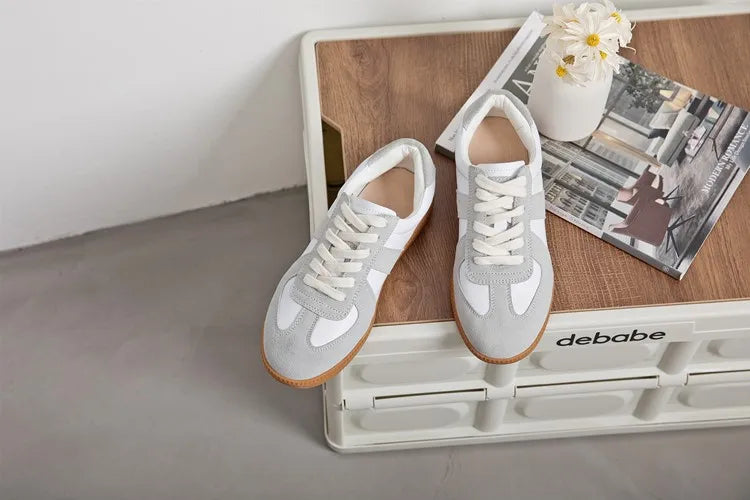 Women's Sneakers 2026 New Genuine Leather Ladies Moral Training Shoes Casual Spring Flat Shoes Women