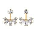 Round/Marquise Cut Moissanite Diamond Stud Earrings with Certificates S925 Silver Detachable Earcuff Drop Earring for Women