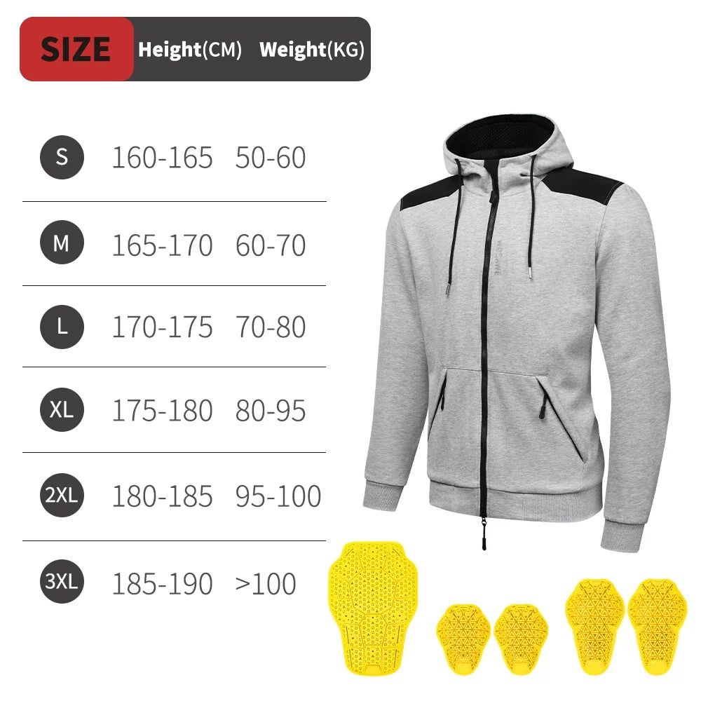 Men Motorcycle Hoodie Shirt Motorcycle Winter Warm Jacket Riding Casual Motorcycle Riding Clothes