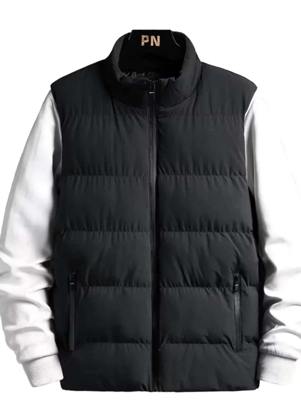 Men's down Vest Thickened Casual Style Stand Collar Jacket Autumn Winter New Fashion Youth Active Fit Zipper Pocket Daily Wear