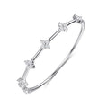 Clover Full Moissanite Diamond Bangle with Certificate 925 Sterling Silver Lucky Flower Bracelets for Women Fine Jewelry Gifts