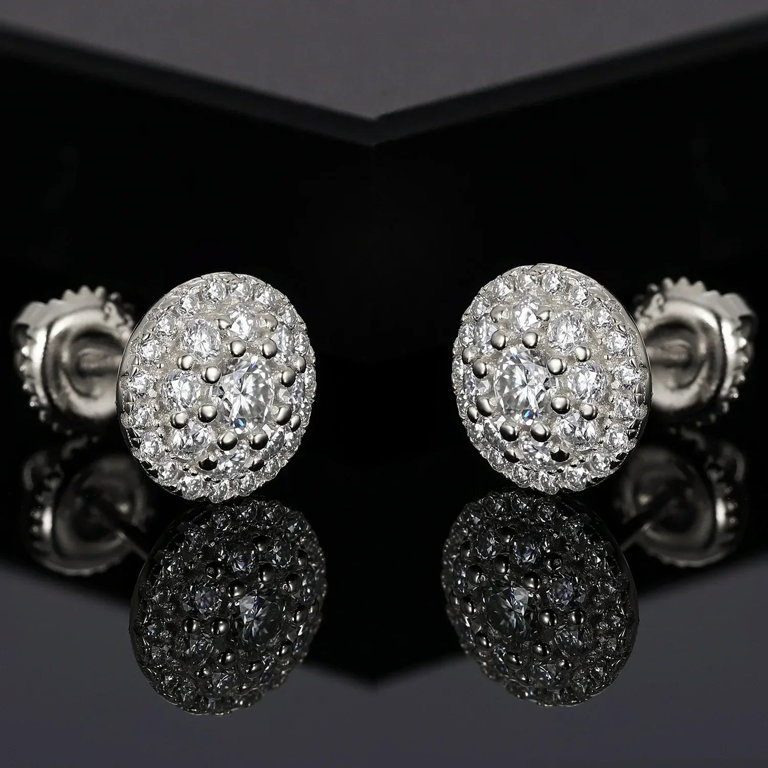 D Color Moissanite Stud Earrings For Women Top Quality 100% 925 Sterling Silver Sparkling Wedding Jewelry Shining Ear Accessory