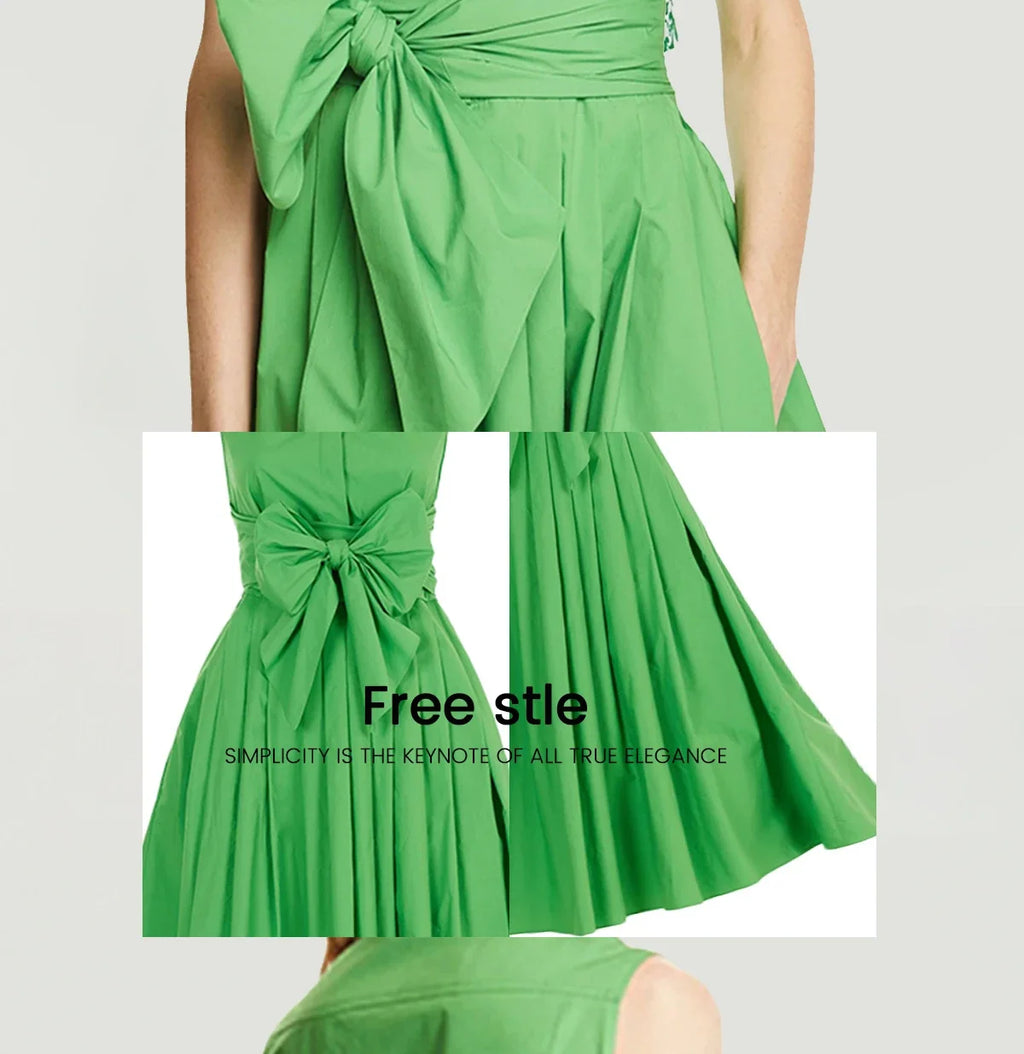 2024 Summer New Casual Commuting Elegant Lapel Women's Dress Fashion Solid color Ruched Buttoned V Neck Shirt Dresses