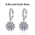 1ct Moissanite Earring 925 Sterling Silver with White Gold Plated Hoop Drop Earring for Women Wedding Engagement Jewelry