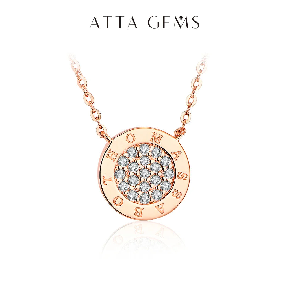 1.4mm D Color Moissanite Round Brilliant Cutting Rose Gold Plated 925 Sterling Silver Necklaces Wholesale Fine  Jewelry