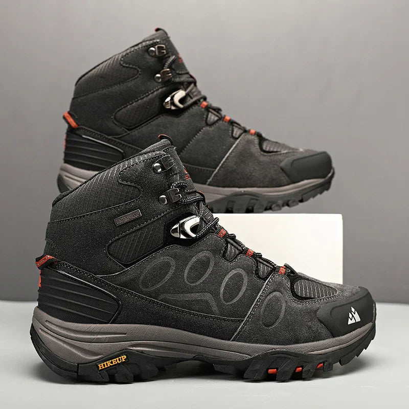 High-Top Men Hiking Boot Winter Outdoor Shoes Lace-Up Non-slip Sports Casual Trekking Boots Man Suede Warm Shoes