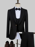 3-piece set black Groom Suit Elegant Wedding Tuxedo Formal Party Blazer for Men Stylish Slim Fit man suit