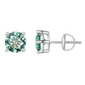 Green Moissanite Earrings for Women Solid 925 Sterling Silver Heart Prong 2CTTW VVS1 Lab Diamonds Wedding Jewelry