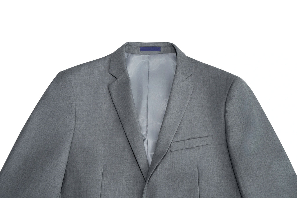 3pcs Men's Classic Solid Color Suit Set Long Sleeve Blazer with Button Details Non-Stretch Fabric Regular Fit for All Seasons