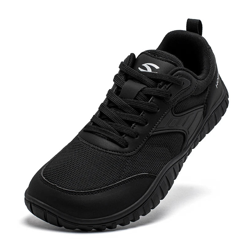 Wide Toe Shoes Mens Womens Artificial Leather Running Sneakers Lace Up Lightweight Breathable Walking Shoes