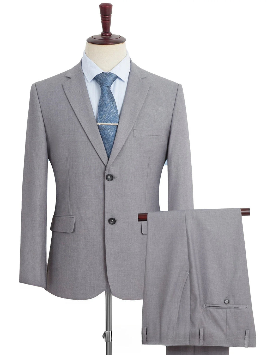 Plus Size Man Suit Set Solid Color Single Breasted Jacket Vest Pants For Host Groom Groomsmen Grey Black Navy 3-Piece Suit Set