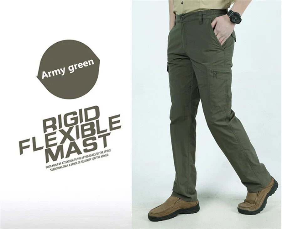 Casual Pants Men Summer Tactical Military Training Pants Military Style Mens Cargo Pants Waterproof Quick Dry Solid Trousers