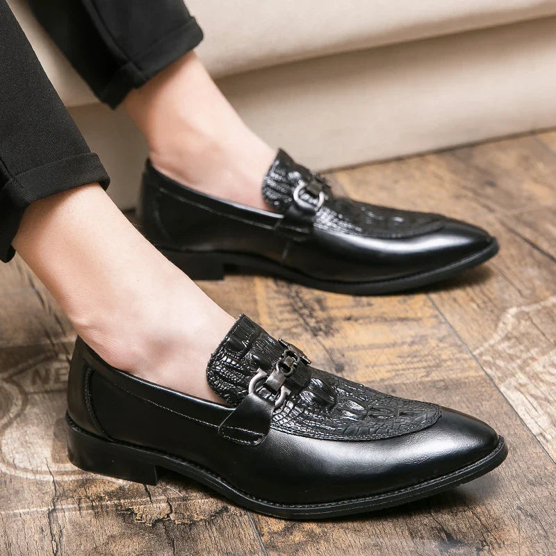 New Dress Leather Lofers Men Classic Casual Business Shoes For Men Social Party Leather Shoes Slip On Wedding Office Shoes Male