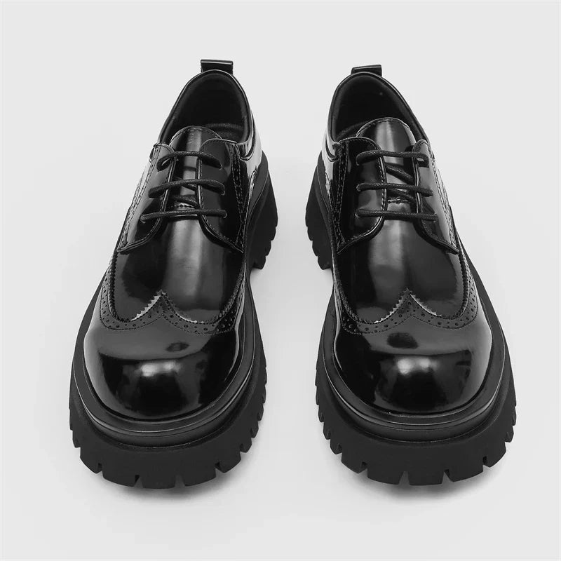 Brand Man Shoes Formal Green Glossy Leather Shoes for Men Lace Up Oxfords for Male Wedding Party Office Business Casual Shoe Men