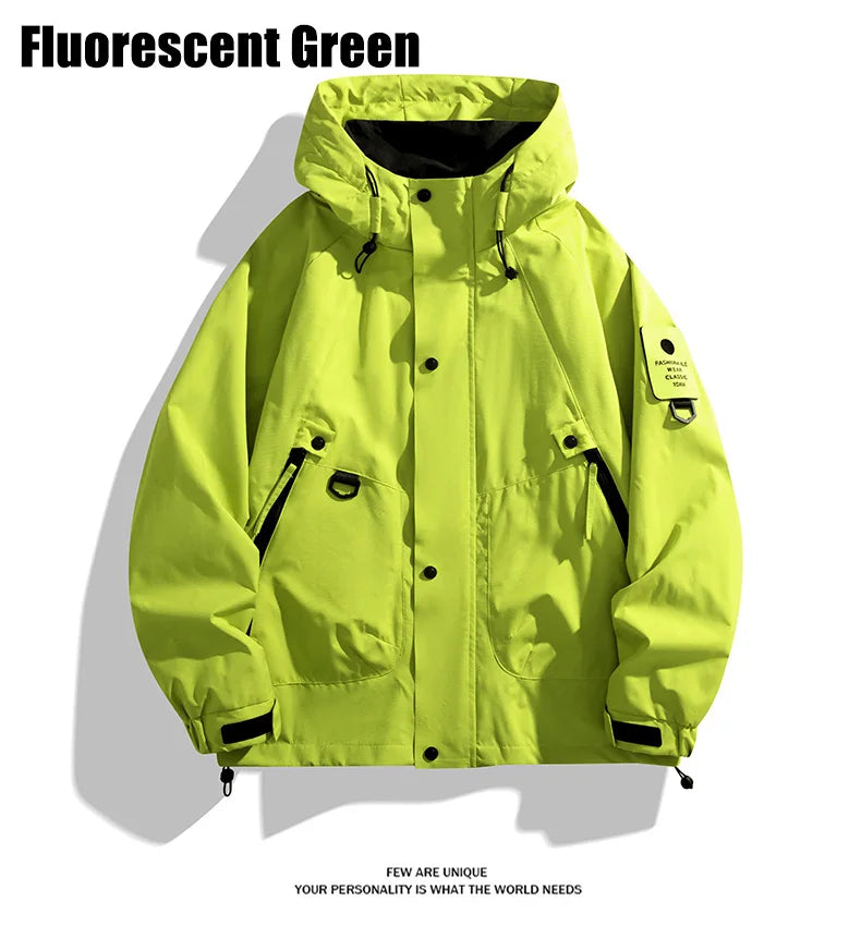 Men Women Waterproof Hiking Jacket Windproof Camping Windbreakers Oilproof Fishing Trekking Jacket Autumn Spring Sport Rain Coat
