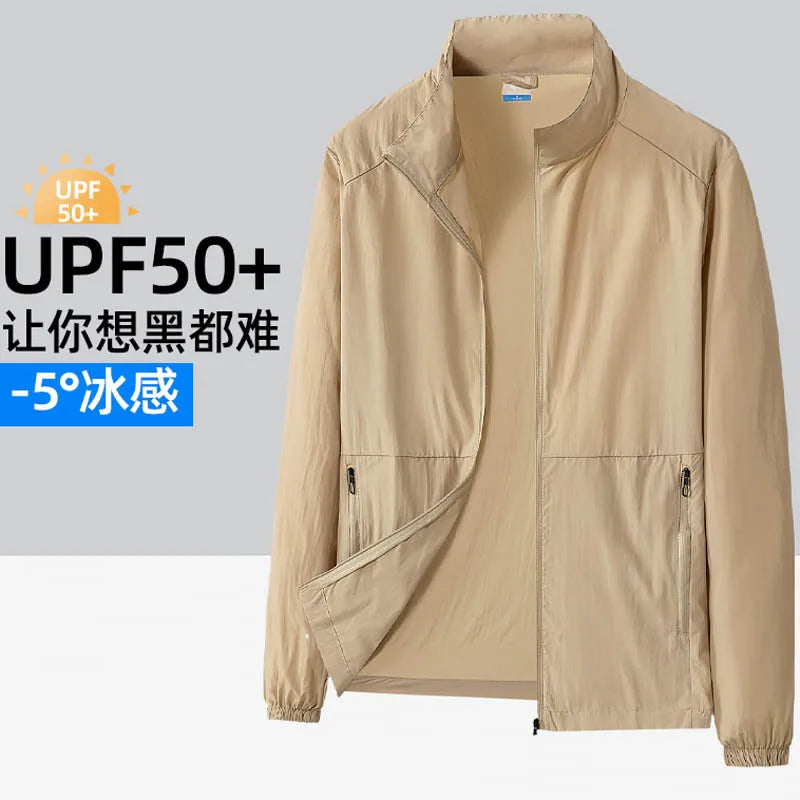 Oversize 7XL 8XL Summer UV Sun Protection Light Jacket Men Outwear Sport Cycling Hiking Fishing Coat Men Resistant Skin Clothing