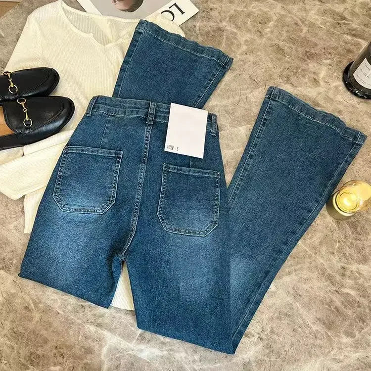 High Waist Loose Flare Jeans with Classic Vintage