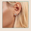 Solid 925 Sterling Silver Bow Moissanite Stud Earrings for Women Teens Small Ribbon Stud Earrings Bowknot MSE085