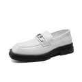 Fashionable Dress Loafers For Men, Crocodile Embossed Chain Decor Slip-on Dress Shoes