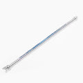 2024 Original Full 3mm Red Zircon Tennis Bracelet for Women S925 Silver Sea Blue High Carbon Gemstone Link Bracelets Gift