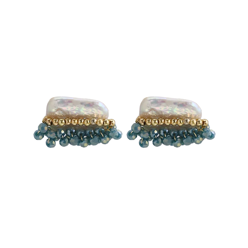 Natural Freshwater Baroque Pearl Earrings Korean Style Women Luxury Jewelry Fashion Ladies and Girls Gift GE1586